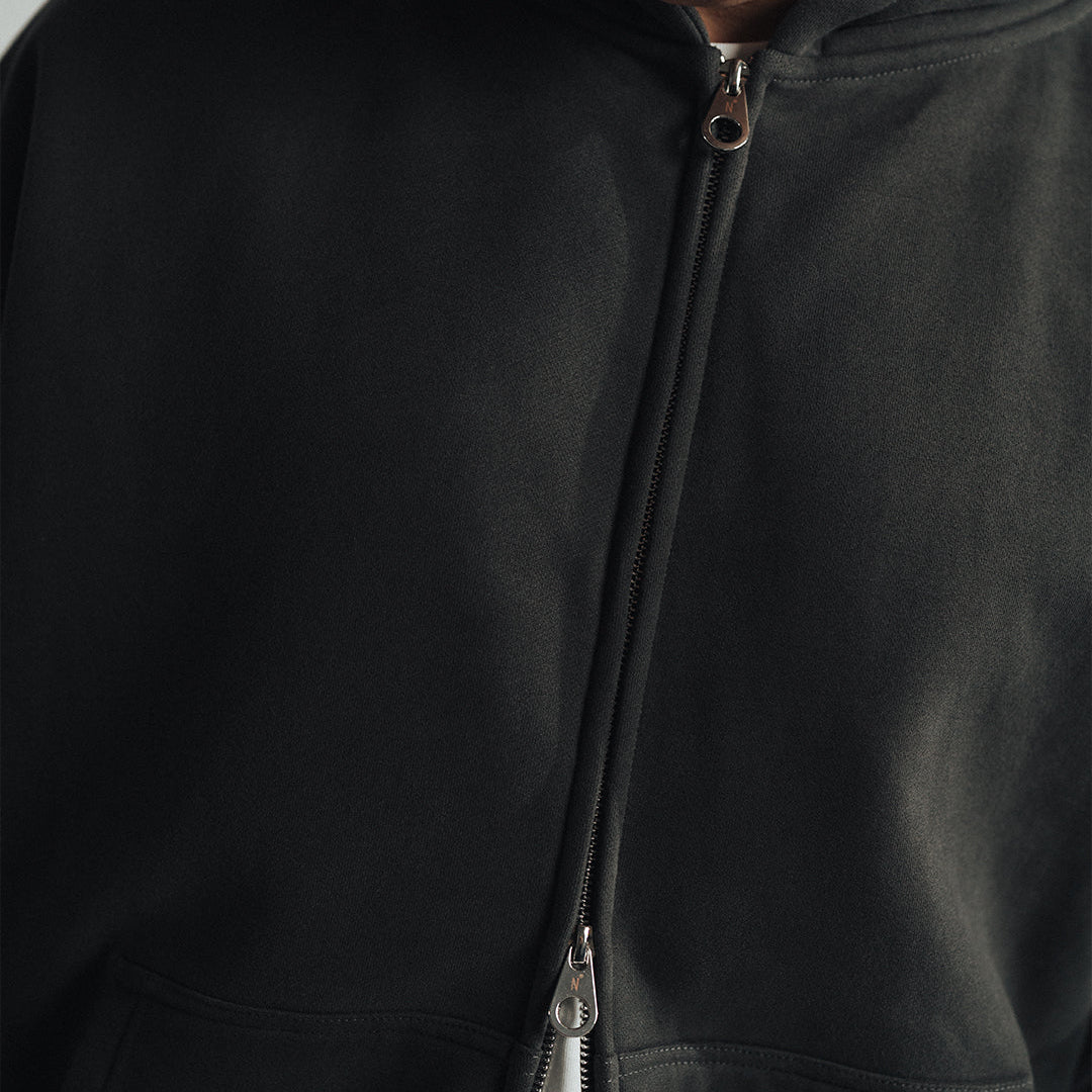 KIDS ZIP HOODIE'CHARCOAL'