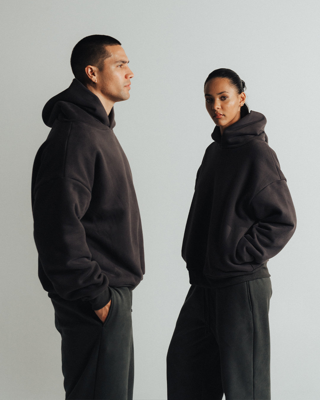 DOUBLE LAYER HOODIE 650 GSM 'CHARCOAL'