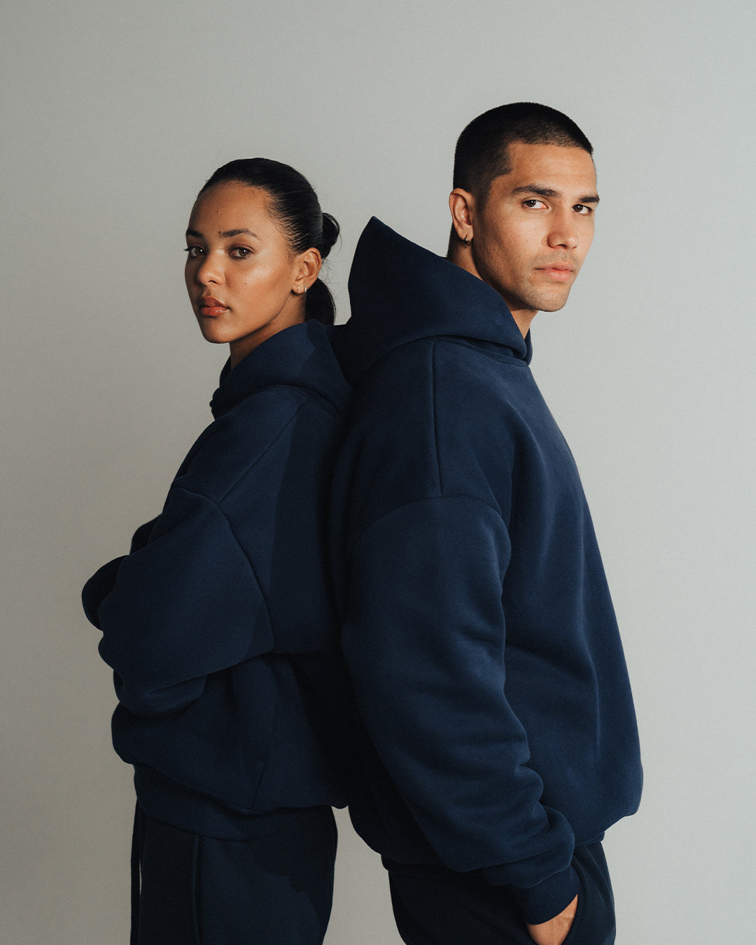DOUBLE LAYER HOODIE 650 GSM 'NAVY BLUE'