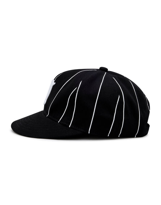 Script Cap - Black Pinstripe