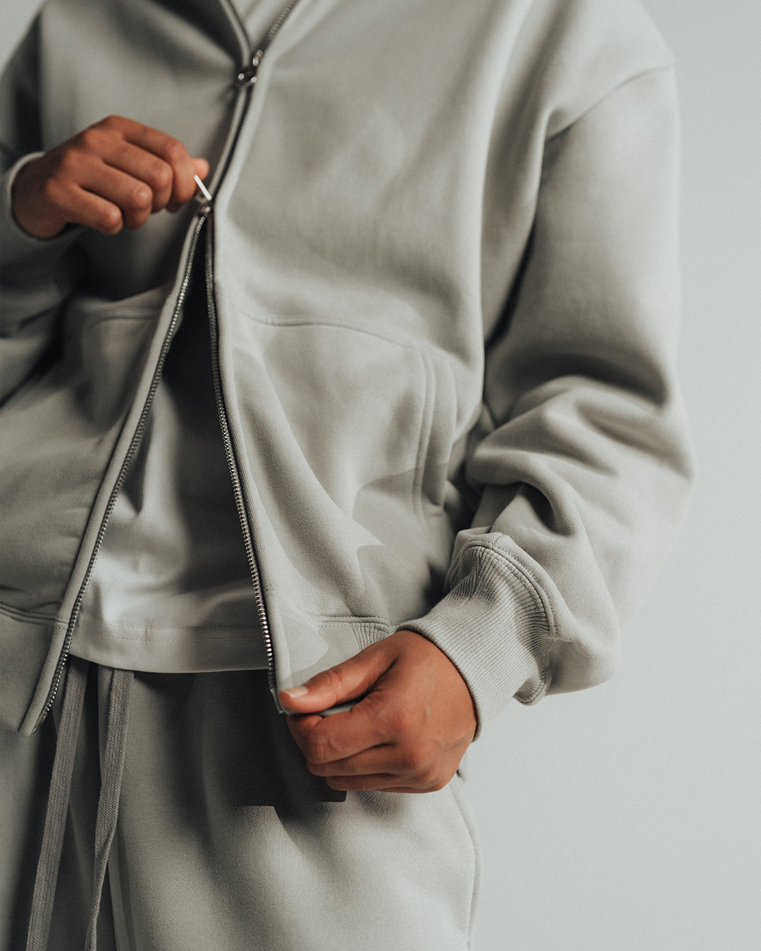 ZIP HOODIE 450 GSM 'GREY'