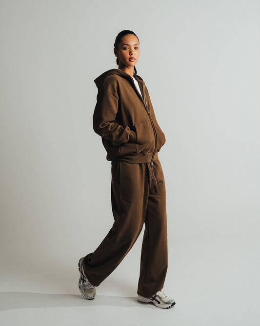 ZIP HOODIE 450 GSM 'BROWN'