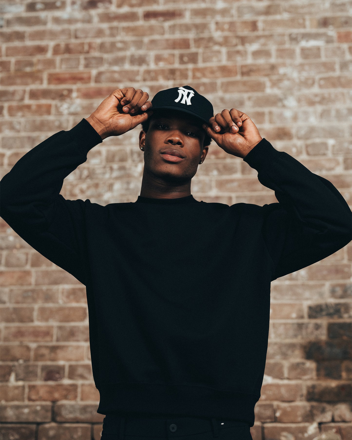 NT Monogram Cap - Black (Melton Wool)