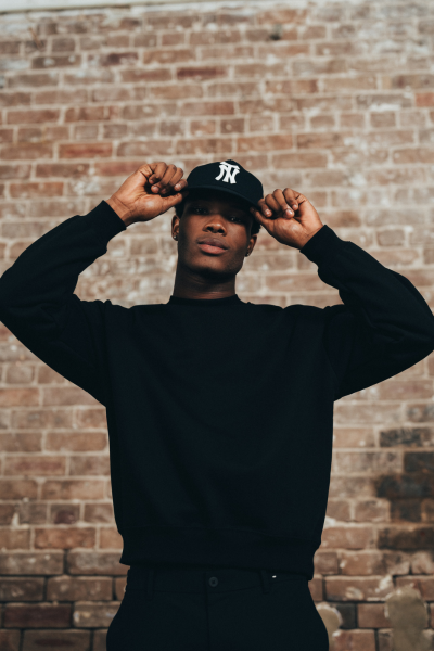 NT Monogram Cap - Black (Melton Wool)