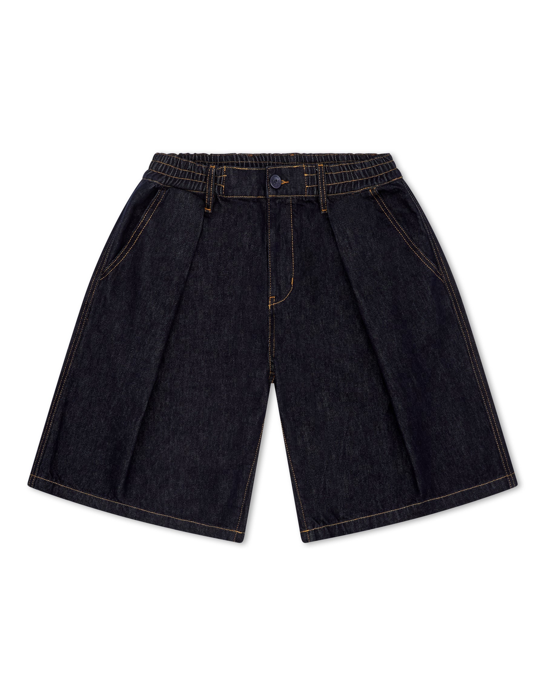 Denim Pleated Shorts