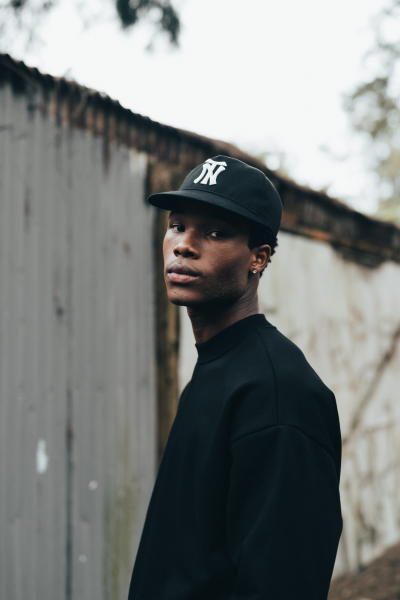 NT Monogram Cap - Black (Melton Wool)