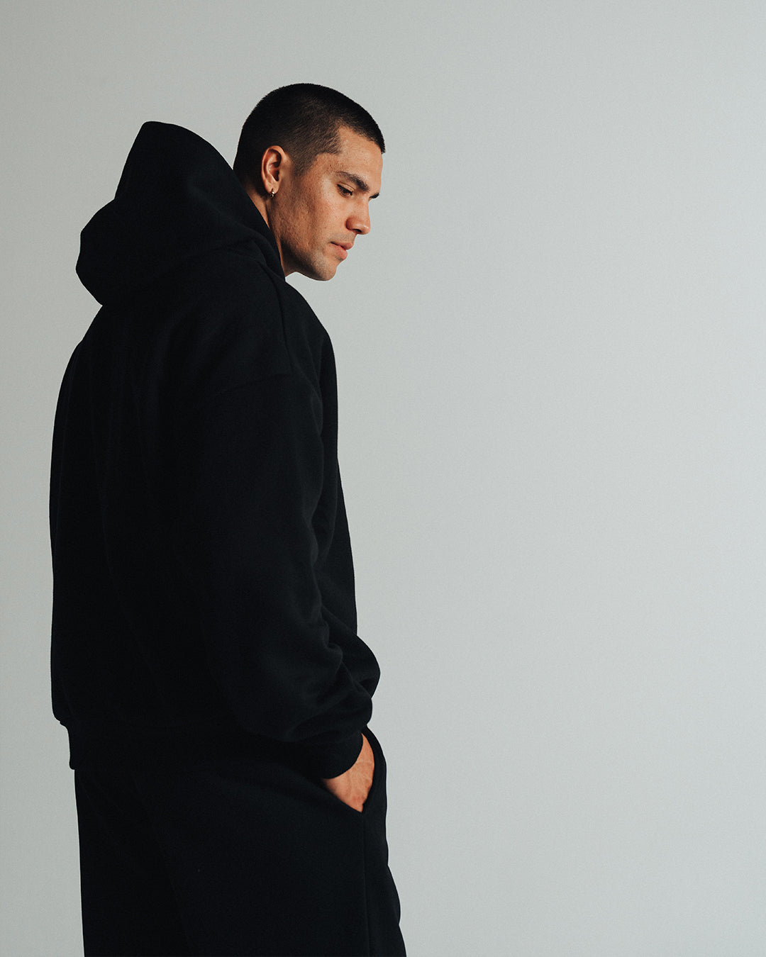 DOUBLE LAYER HOODIE 650 GSM 'BLACK'