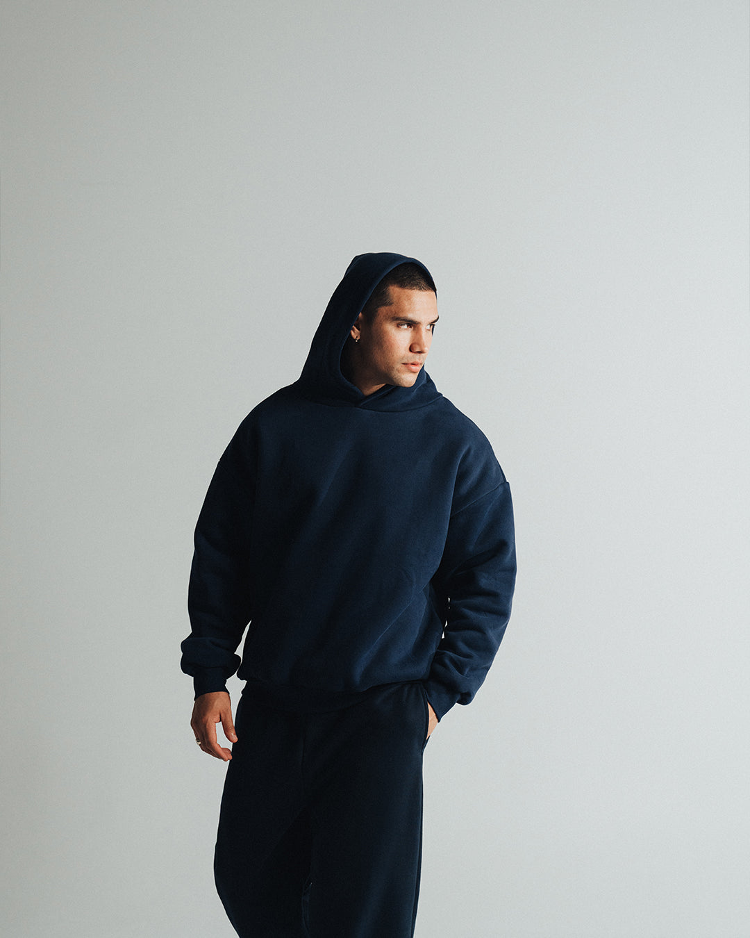 DOUBLE LAYER HOODIE 650 GSM 'NAVY BLUE'