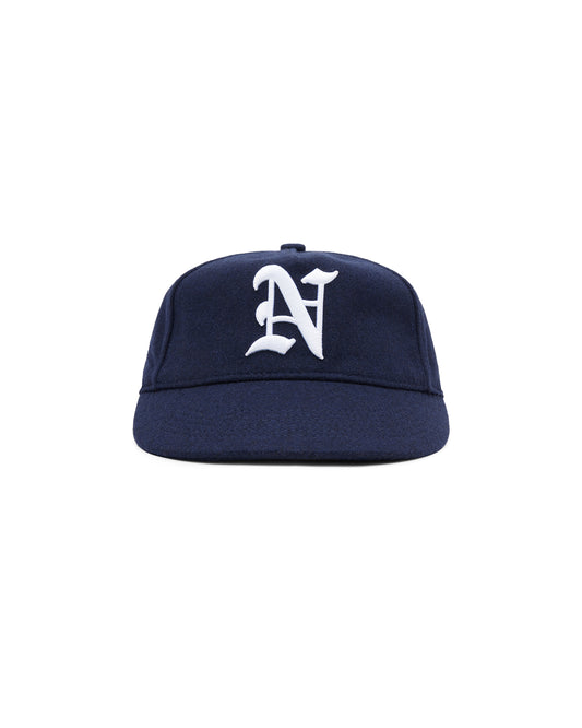 N Monogram Cap - Navy (Melton Wool)
