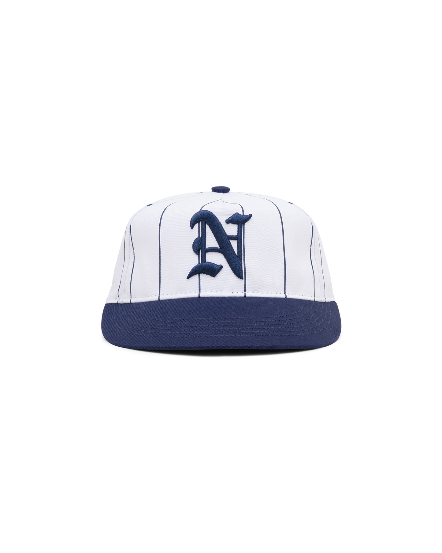 N Monogram Cap - White Pinstripe