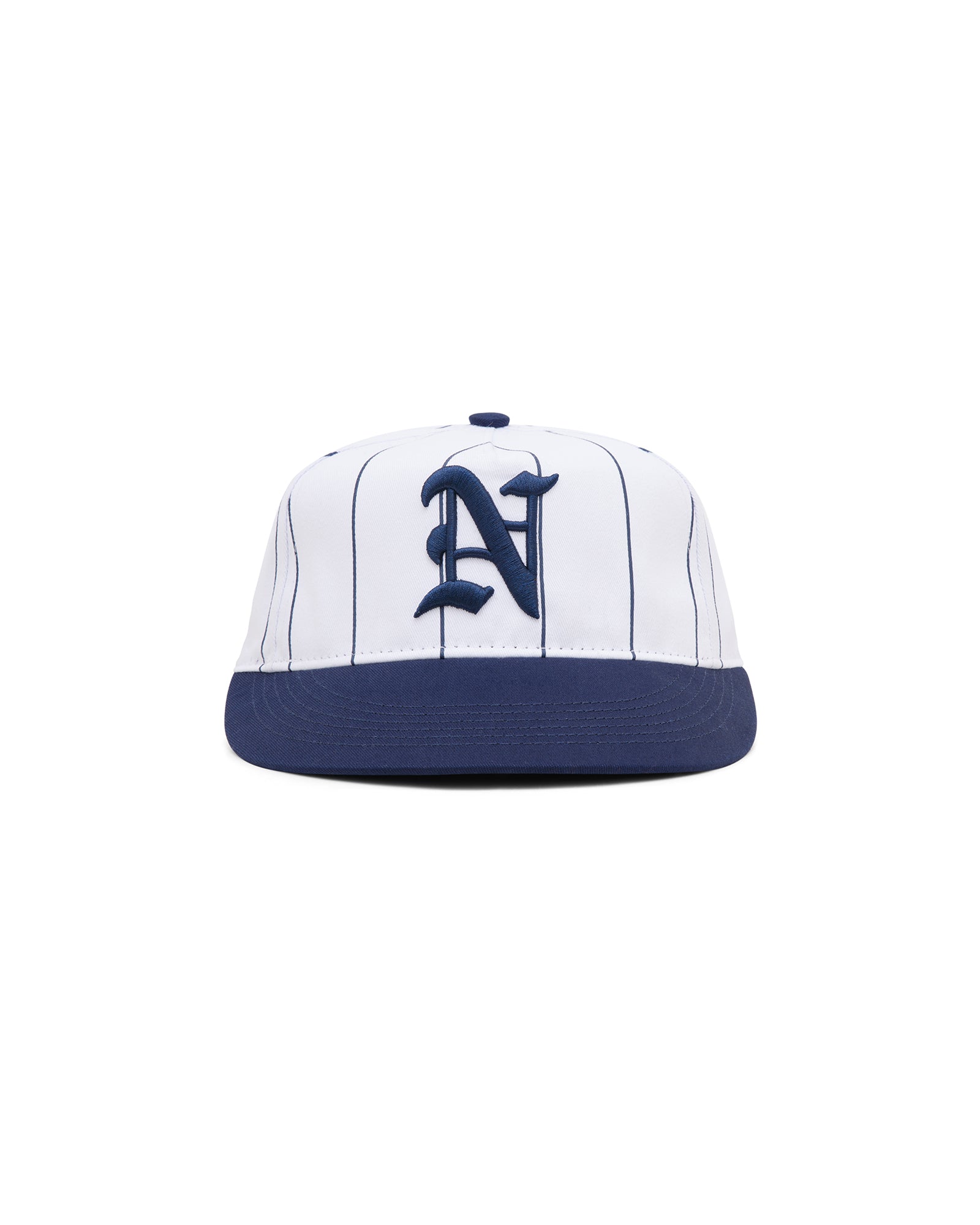 N Monogram Cap - White Pinstripe