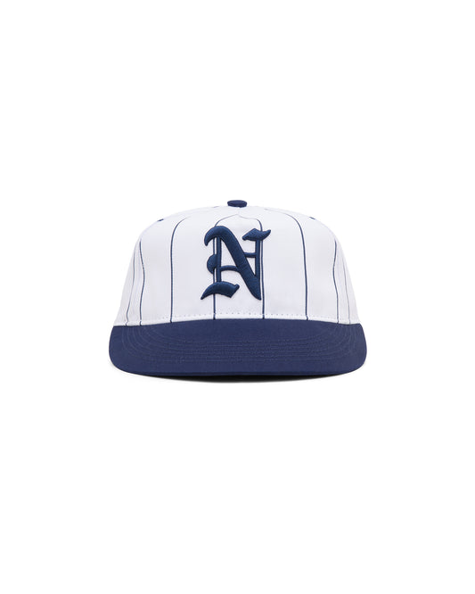N Monogram Cap - White Pinstripe