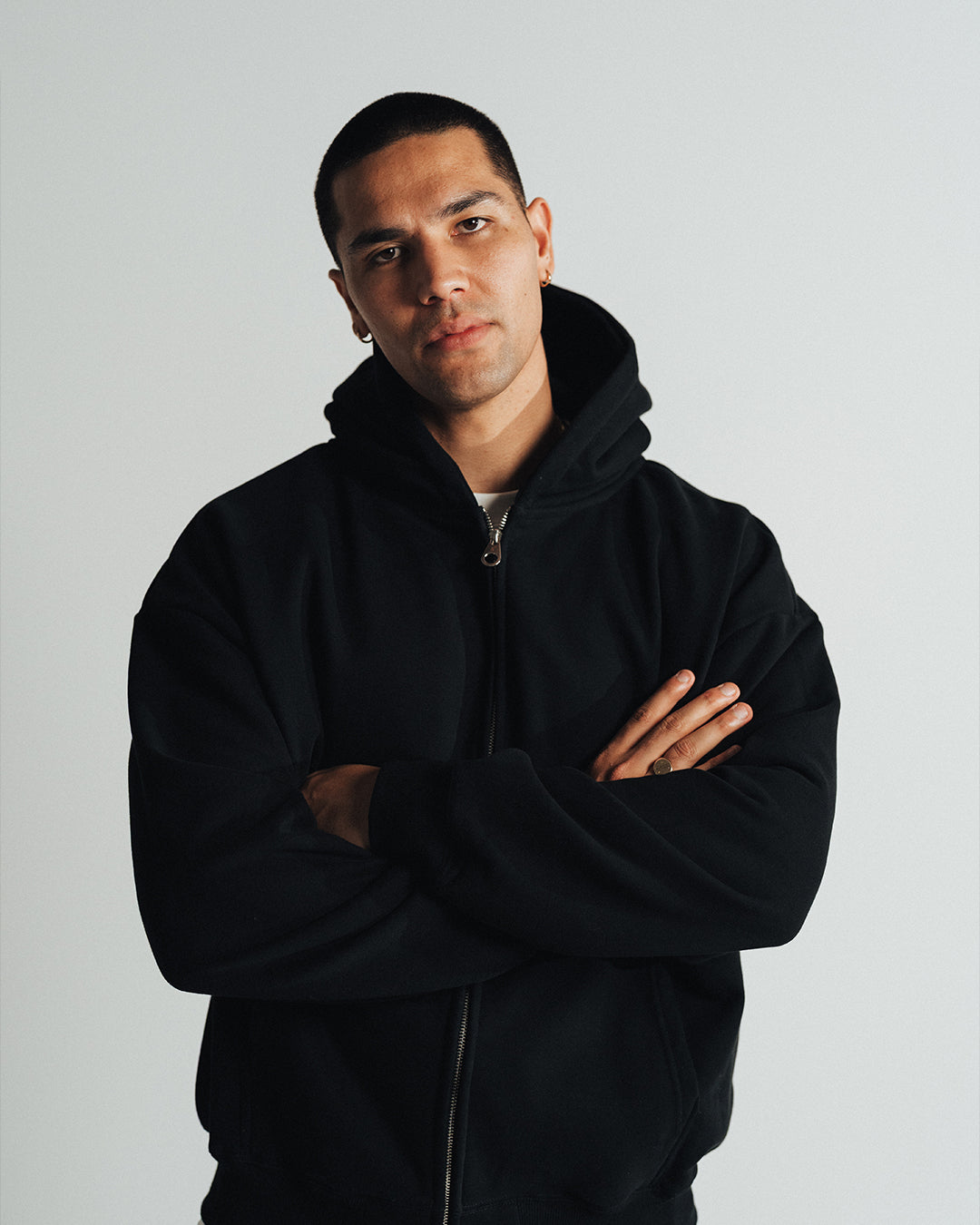 ZIP HOODIE 450 GSM 'BLACK'