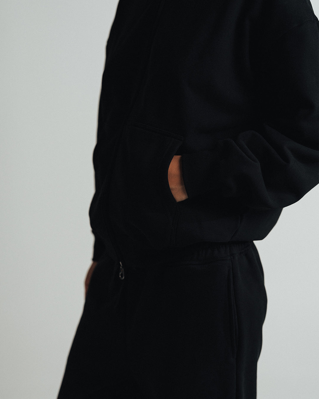 ZIP HOODIE 450 GSM 'BLACK'