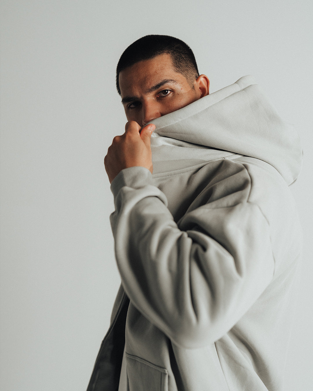 ZIP HOODIE 450 GSM 'GREY'