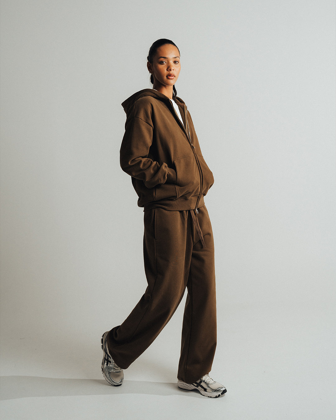 ZIP HOODIE 450 GSM 'BROWN'